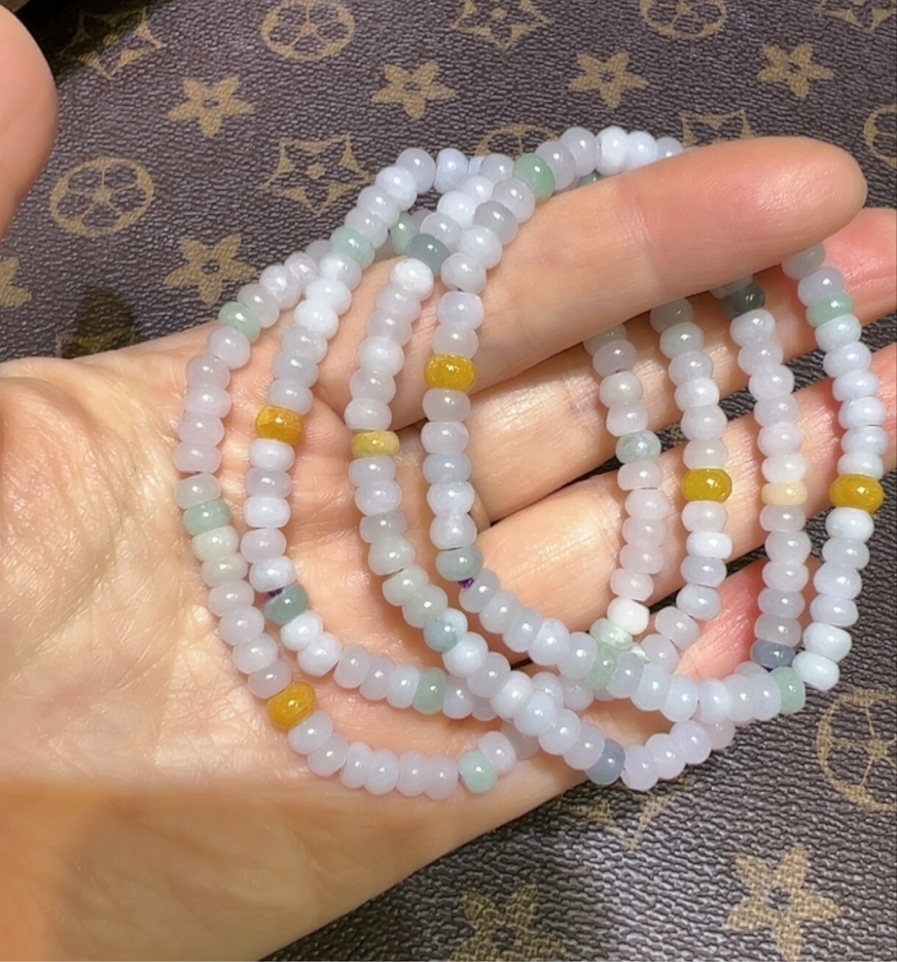 天然翡翠手链算盘珠水头好小清新手串生日礼物