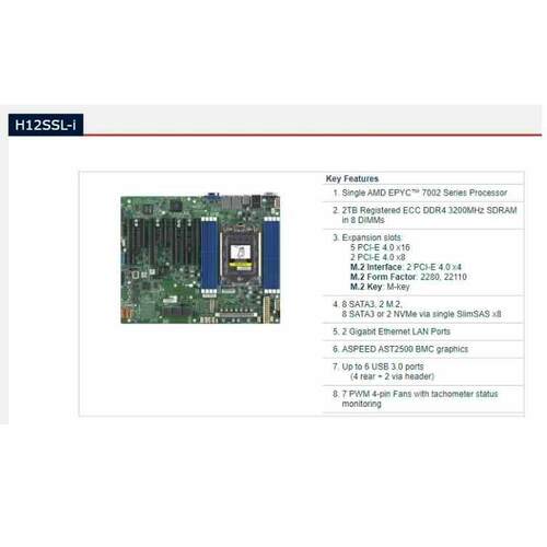 超微H12SSL-NT单路服务器主板支持AMD 7002/7