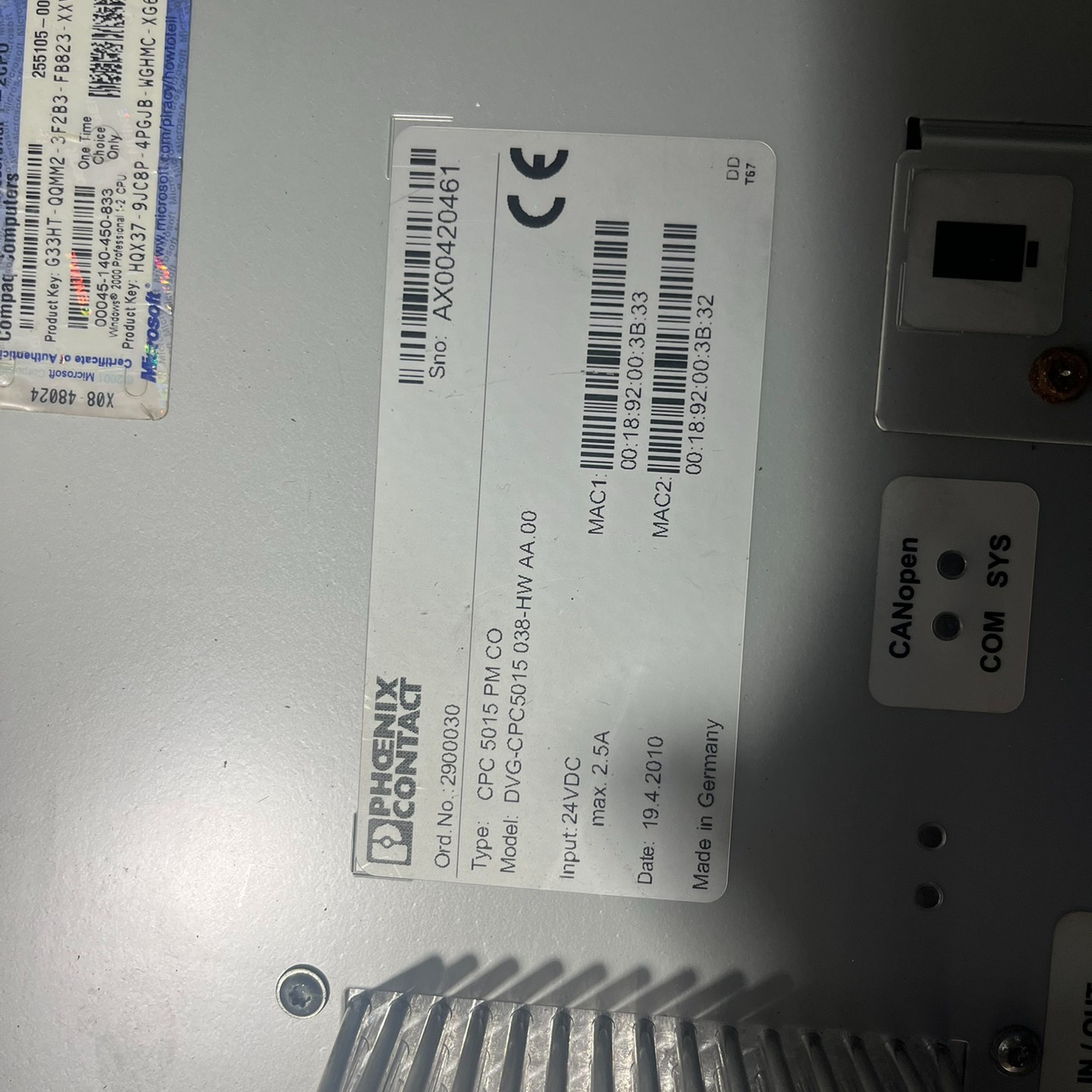 菲尼克斯CPC 5015 PM CO DVG-CPC5015