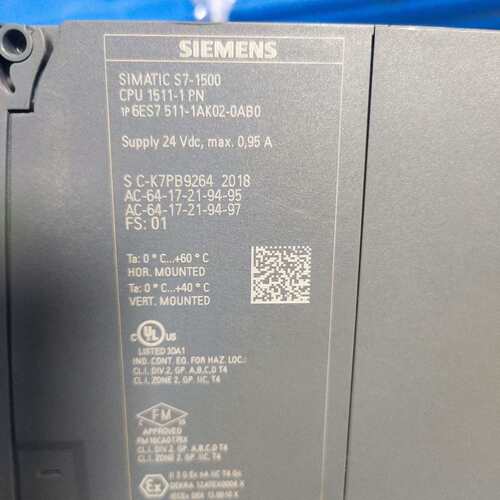 S7-1500 CPU 1511-1 PN