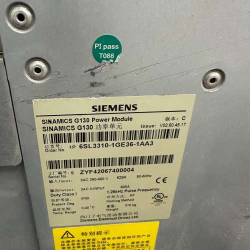 315KW+G130变频器6SL3310-1GE36-