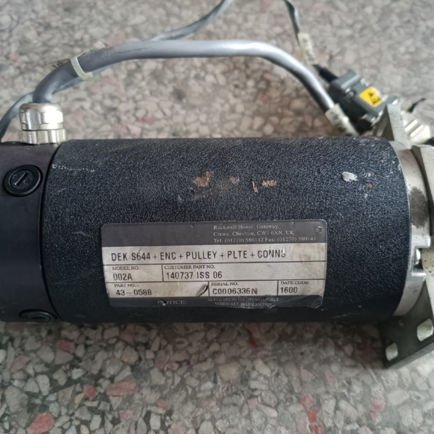 DEK S644+ENC+PULLEY+PLTE+CONNS