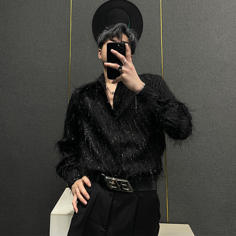 演出流苏炸街长袖时尚粗花呢西装