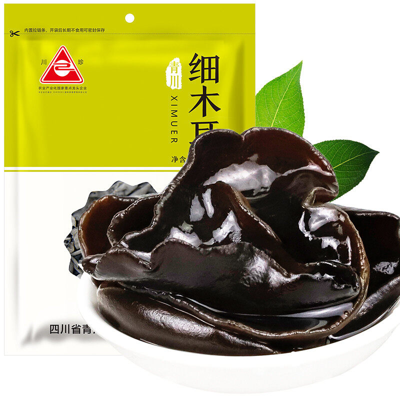 川珍细木耳208g青川黑木耳椴秋木耳无根煲汤凉拌炒菜山珍特产南北
