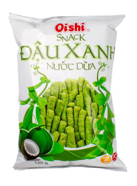 上好佳椰香味荷兰豆虾条虾片 膨化休闲零食大包量贩装120g