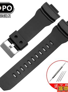 适用卡西欧GAW-100B GA-150 200 201 300 310 GAS-100橡胶手表带