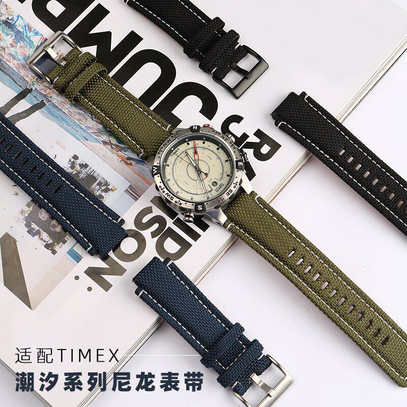 适配天美时表带潮汐T2N720 721 ATW2T76500 76300尼龙帆布手表带
