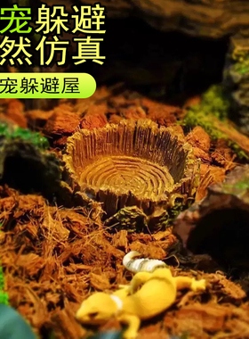爬宠树皮躲避屋蜥蜴守宫蜘蛛角蛙洞穴饲养箱造景仿真桦木躲避晒台