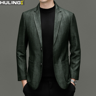 虎领新款真皮皮衣男士皮夹克羽绒服外套修身中年绵羊皮商务装秋冬