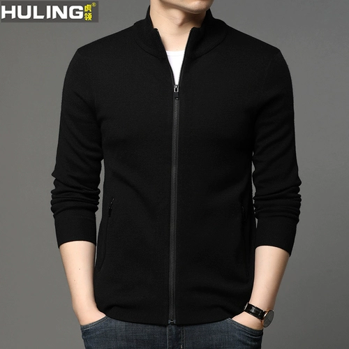 Осенний лонгслив, кардиган, мужской шерстяной трендовый трикотажный свитер, в корейском стиле