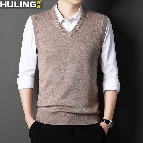 加厚男士纯色时尚休闲马甲中年