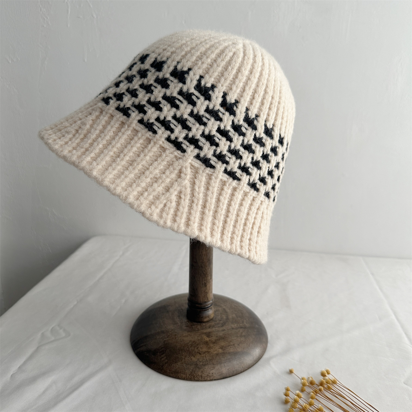 文艺针织盆帽女秋冬保暖毛线帽