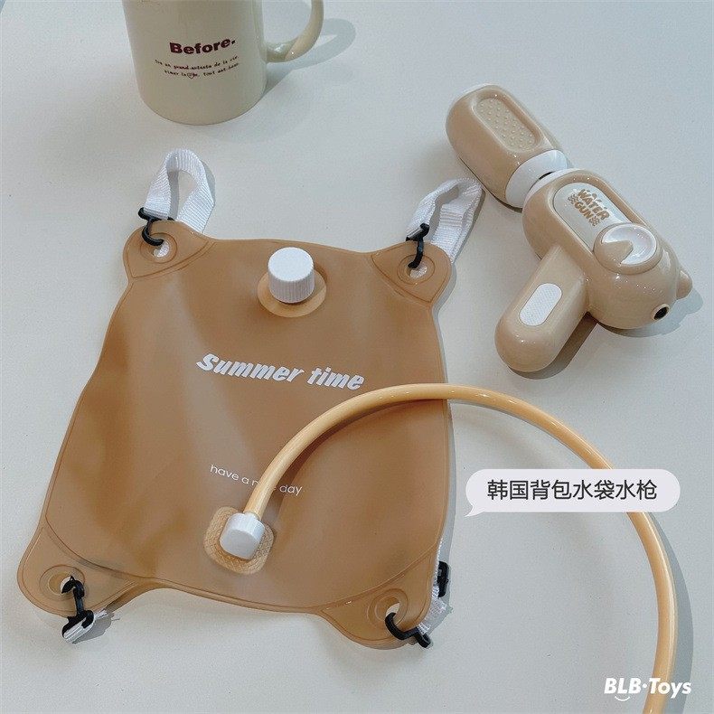 儿童背包水枪韩国ins软水袋戏水枪抽拉夏季玩水打水仗便携玩具