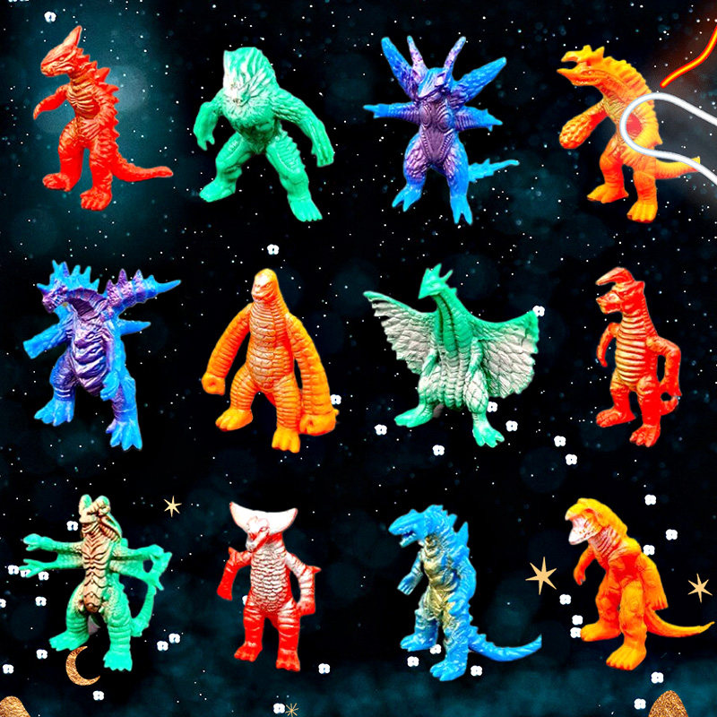 小号迷你软胶哥斯拉小怪兽幼儿园儿童小朋友奖励礼品玩具套装模型