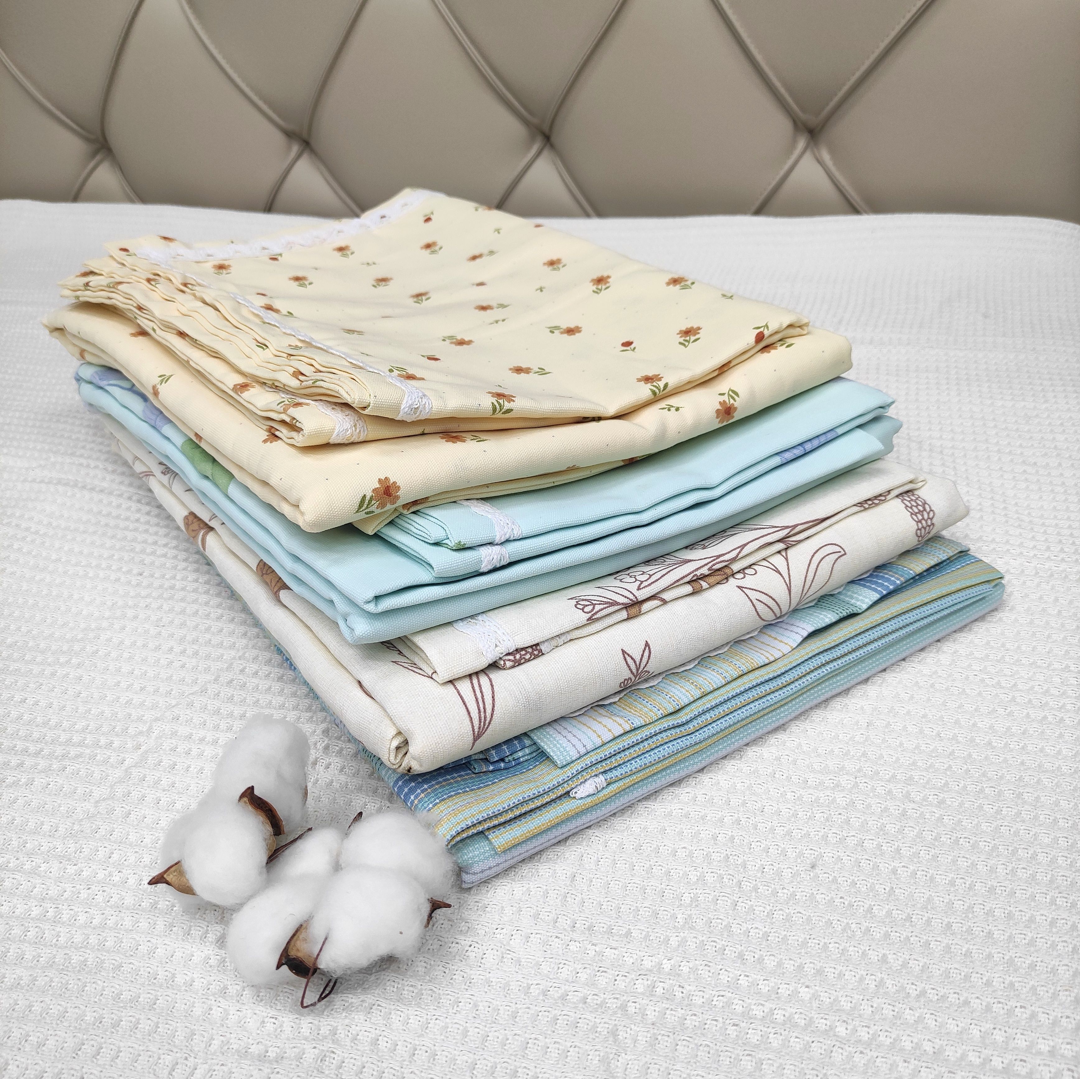 四季款原棉细纱粗布床单枕套三件套 花边圆角 四色可选