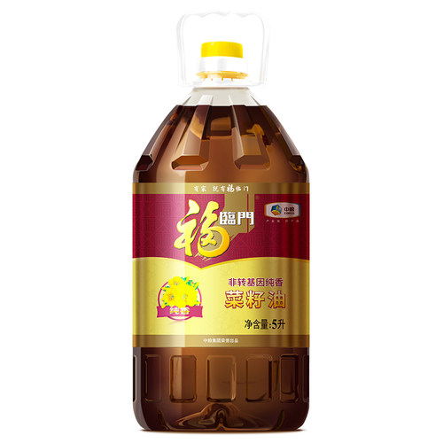 福临门非转基因纯香5l中粮菜籽油