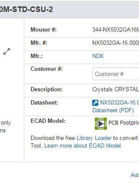 EXS00A-02494 NX5032GA-16MHZ-STD-CSU-2 8PF -40-150℃ 无源晶振