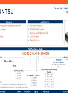 OSC 2520 有源贴片晶振 2025 20M 20MHZ SXO22C3C381-20.000MHz