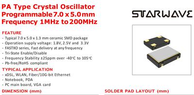 1.8V-3.6V有源晶振70507.6MHZ