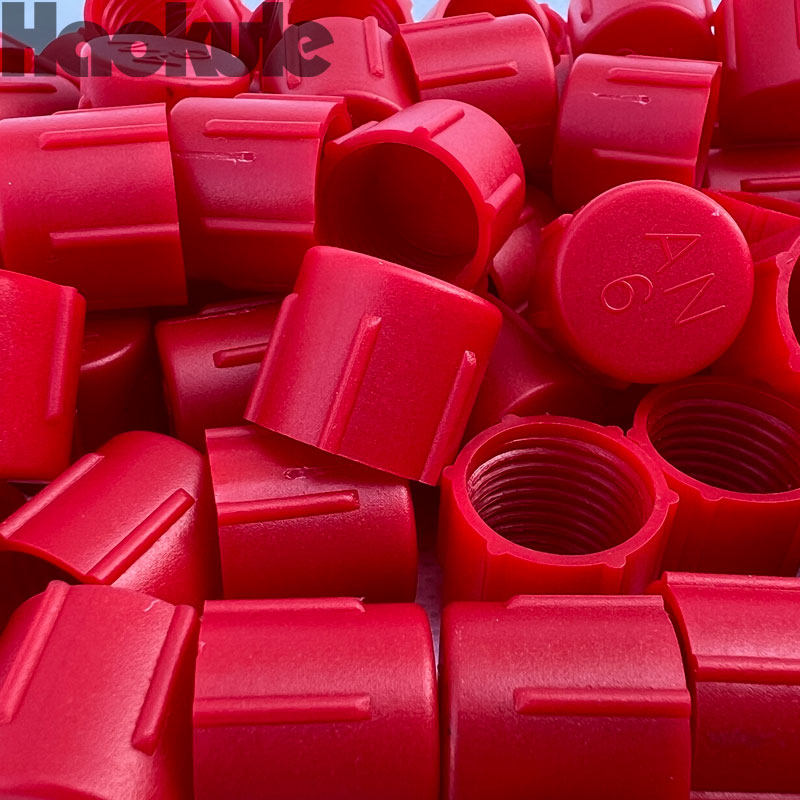 an6油管接头塑料红色防尘套防尘塞有效防护油管接头外牙内牙可选