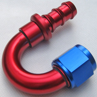 AN6 On汽车改装 AN8 Push 油冷器油管快速接头 AN10插管式 180度AN4