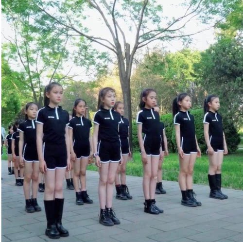 少儿形体礼仪模特走秀训练服儿童模特练功服夏女童T台走秀演出服