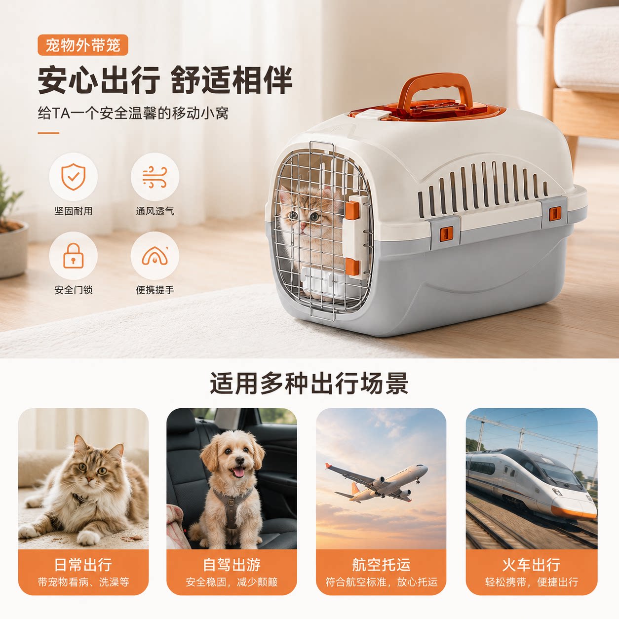 宠物航空箱猫狗外出便携透气航空
