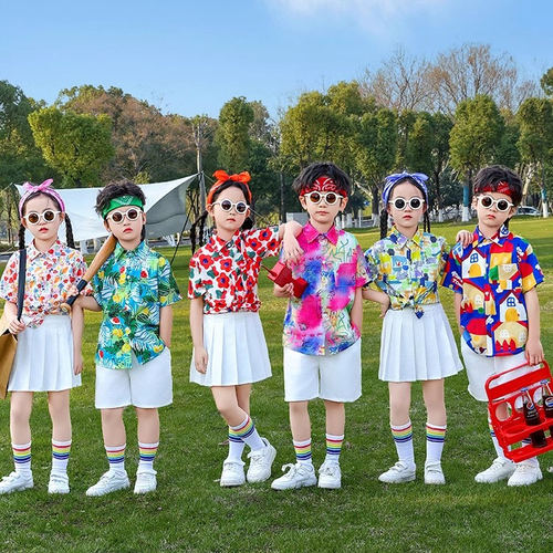 六一儿童演出服90年代复古港风啦啦队小学生幼儿园运动会表演服装 - 封面