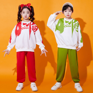 儿童啦啦队表演出服中国运动会套装中小学生班服幼儿园元旦演出服