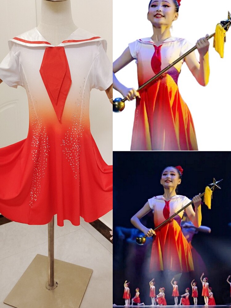 红领巾心向党舞蹈服少先队员