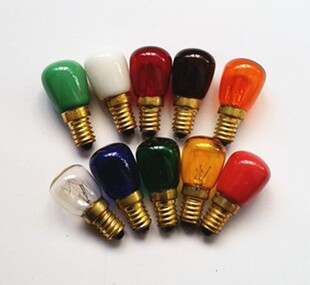 装饰灯泡彩色灯泡E27 220V230V15W25W螺口灯泡黄红绿蓝透明灯泡