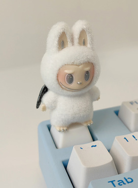 拉布布小天使diy键帽立体机械键盘植绒Labubu萌粒个性esc单颗装饰