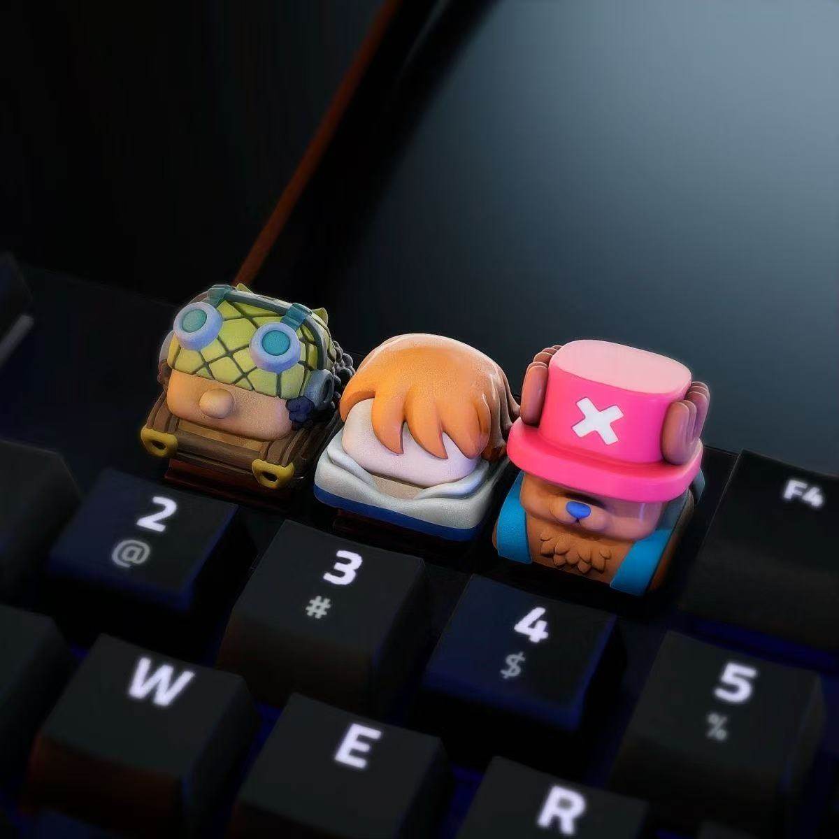海贼王创意键帽十字轴机械键盘手工立体3D打印手工上色路飞乔巴