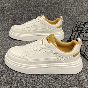 男鞋 潮流青少年厚底休闲板鞋 2026春季 百搭超轻透气小白鞋 新款 韩版