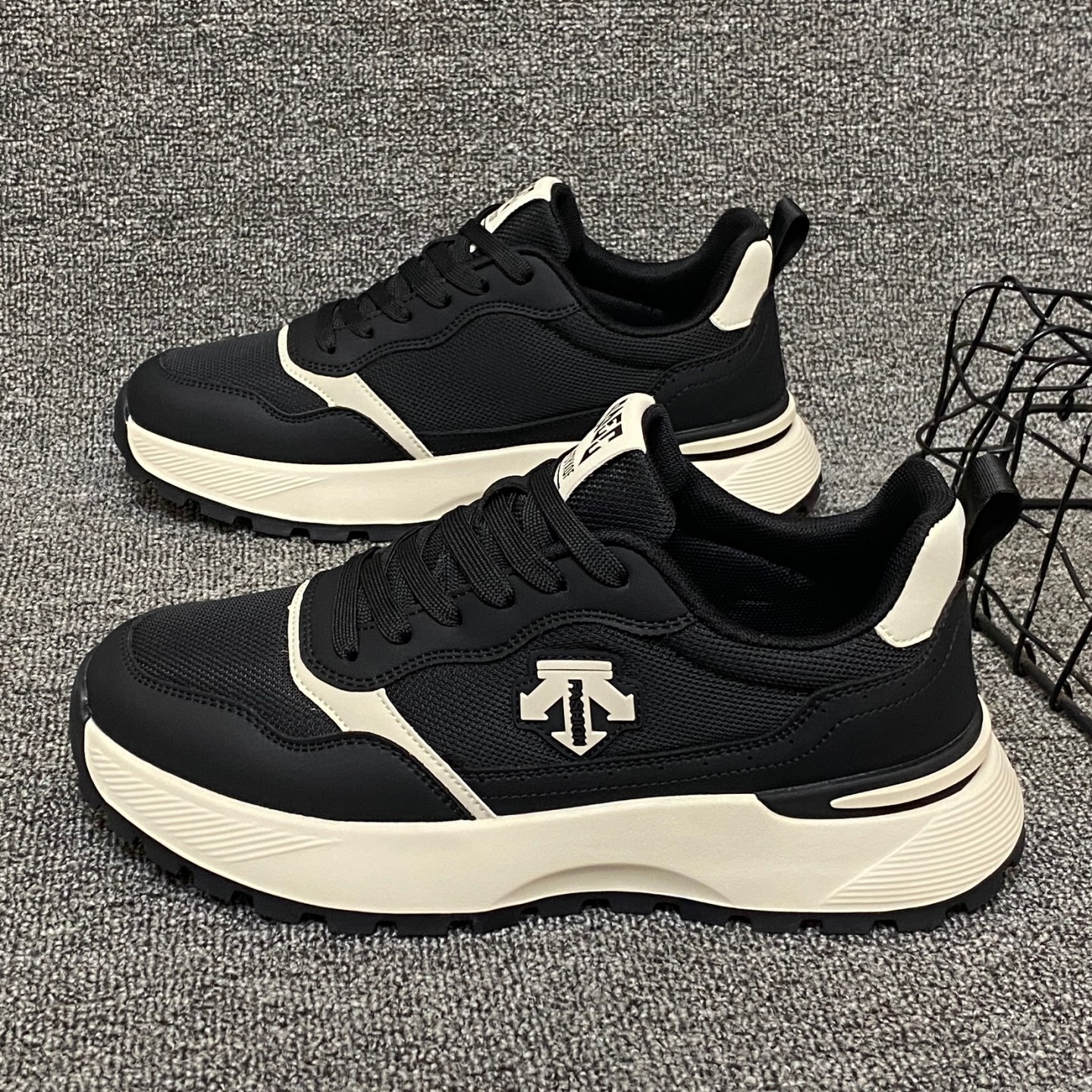 2026春季新款男鞋百搭透气网面拼接舒适防臭轻便厚底运动休闲鞋潮,流行男鞋,时尚休闲鞋,淘宝优惠券,粉丝福利购,淘宝优惠卷