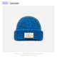 Zien 软糯圈圈绒针织护耳帽子女秋冬百搭防寒保暖蓝色包头毛线帽