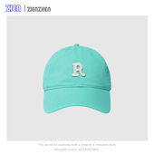 Zien 糖果色R字母棒球帽女宽帽檐大脸显脸小鸭舌帽遮阳防晒帽子