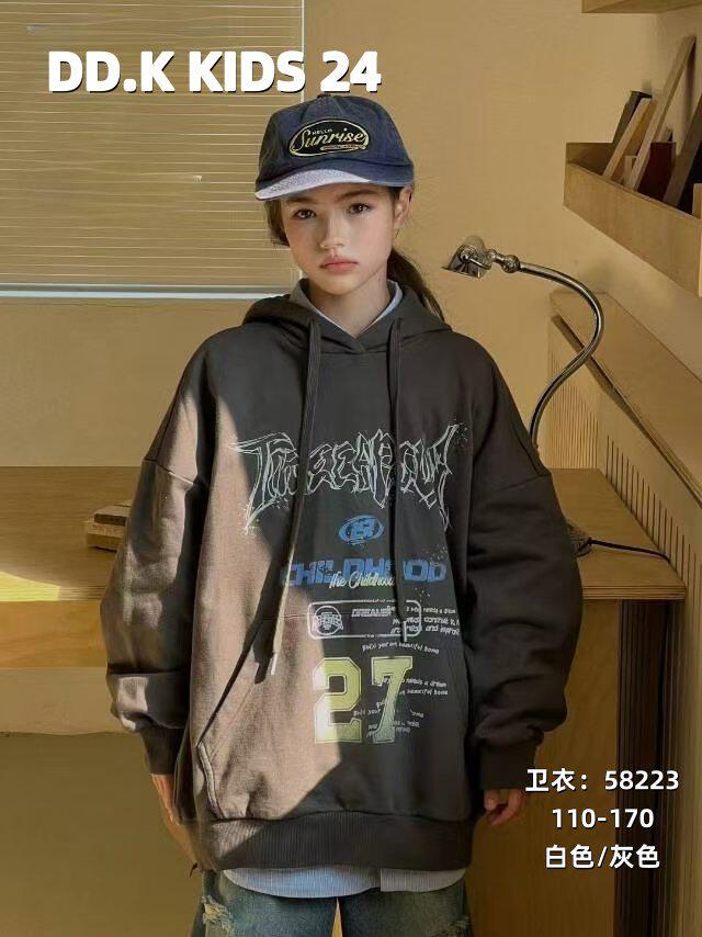 中大童秋冬一体绒连帽卫衣男女童加绒卫衣儿童休闲洋气上衣潮