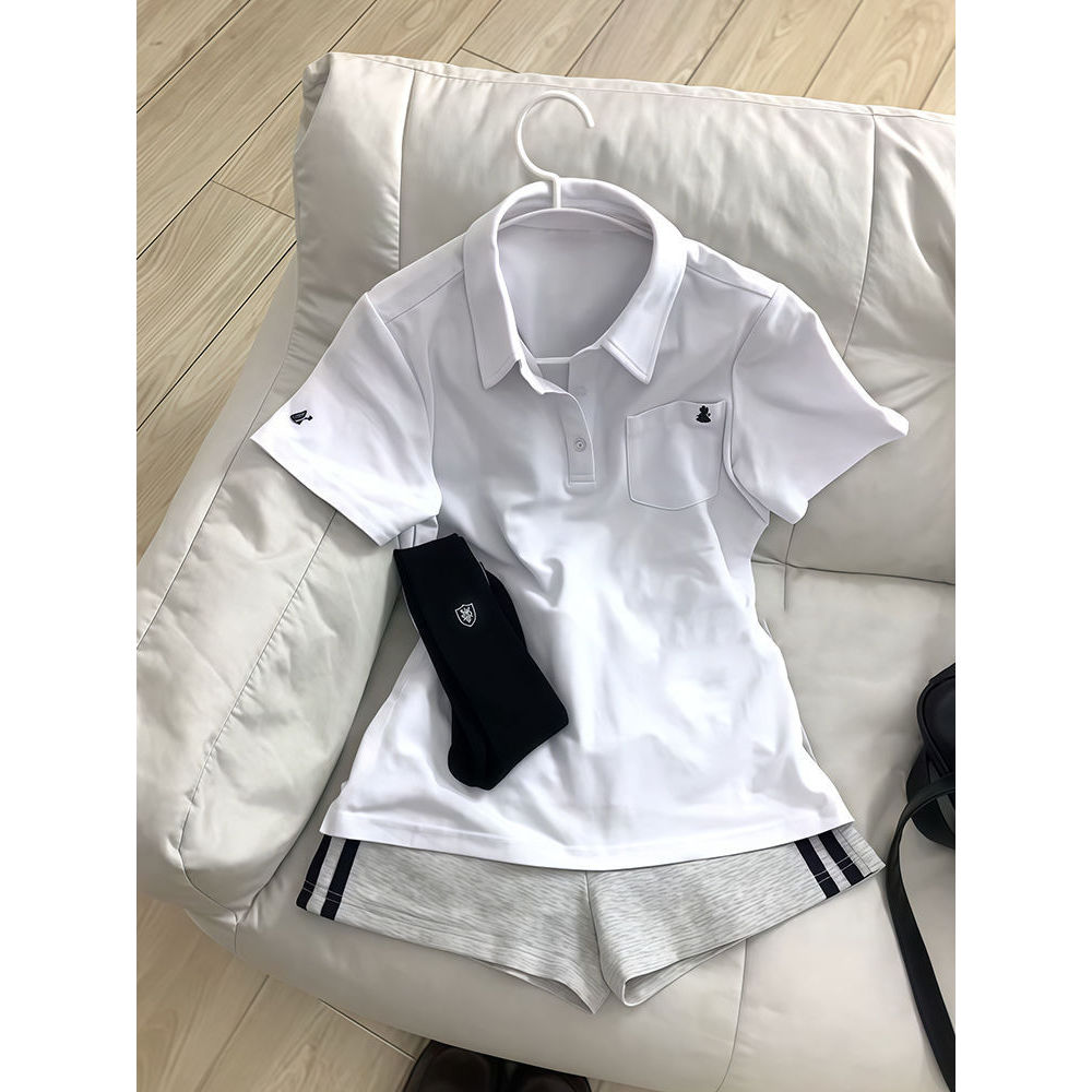 【樱花妹穿搭】小个子运动系jk制服校供感上衣+短裤两件套