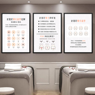 比基尼脱毛造型有框挂画 现代美容院墙面装饰画医美月子中心壁画