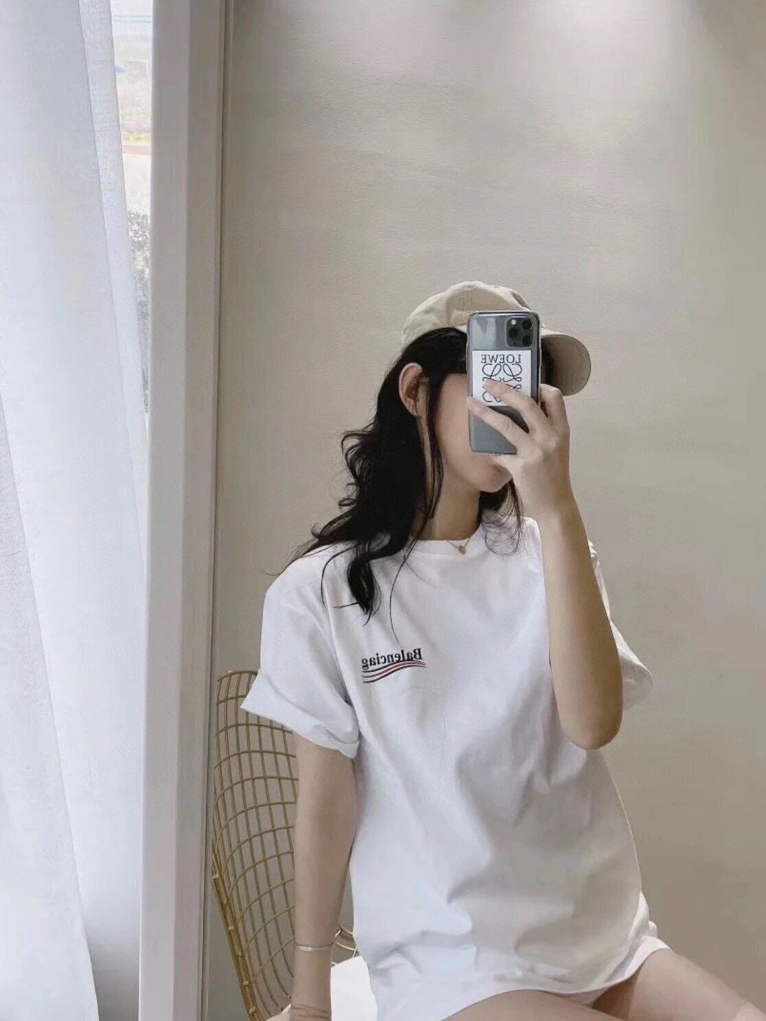 白色短袖印花t恤女2024年夏季新款chic宽松慵懒风中长款上衣ins潮