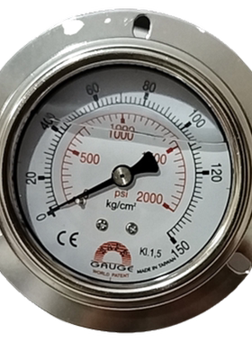 台湾华记轴向不锈钢压力表AE-AFP1 150kgcm²/2000psi 1/42.5