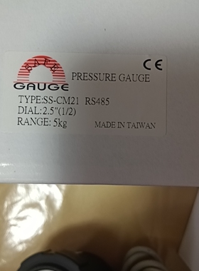 Ss-cm21 Rs485内牙pp 隔膜压力表5kg台湾华记Safe gauge