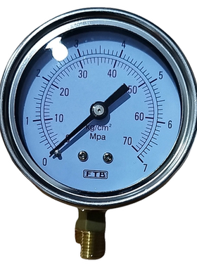 台湾FTB径向不锈钢压力表523.11.22 60MM 7MPA/70KG/CM2LM 1/4
