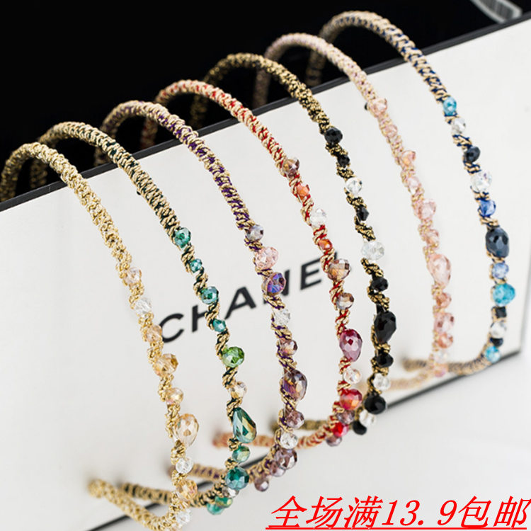 韩版金线缠绕水晶发箍  头箍女简约小清新发饰头饰