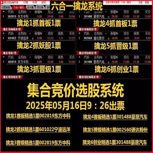 集合竞价六合一擒龙抓首板连板妖股涨停打板热点板块强势选股系统