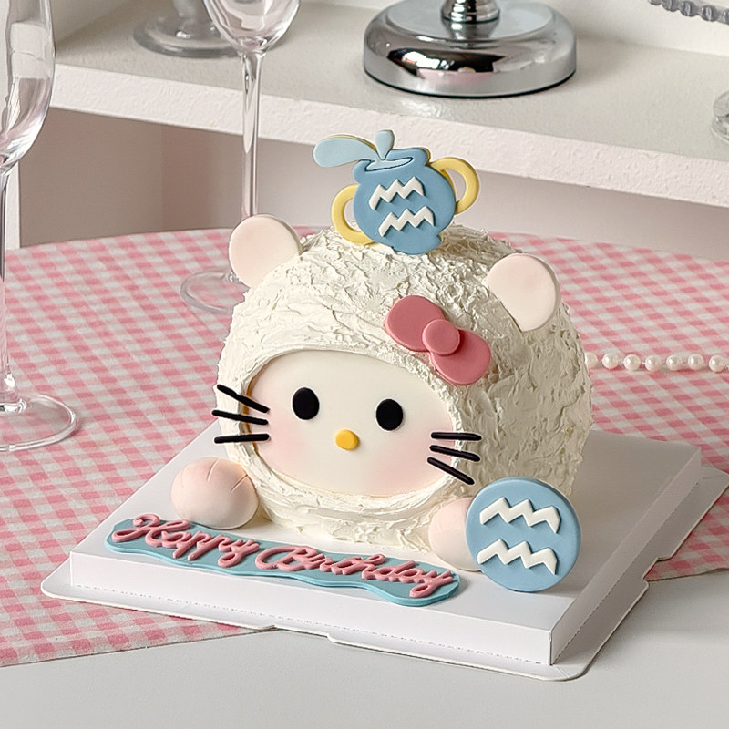 水瓶座翻糖切模12十二星座KT猫蛋糕装饰糖堡森林烘焙工具塑料压模