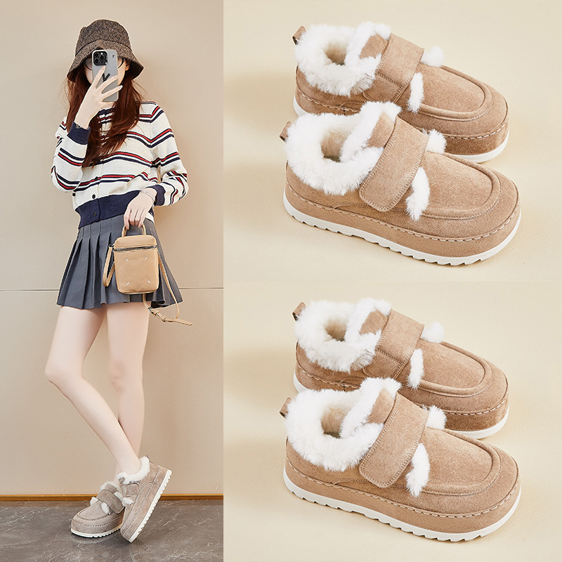 2025冬季新款加绒勃肯棉鞋ins韩版女学生厚底保暖休闲鞋增高4684