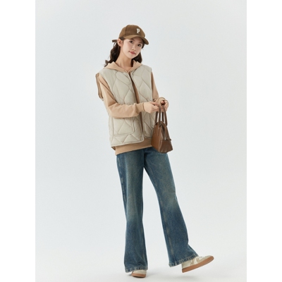 女士保暖加大加厚加绒内搭坎肩女款羊羔毛扣子休闲外穿棉马甲2502