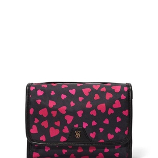 正品维多利亚的秘密化妆包爱心手提洗漱包带挂钩收纳包工具包